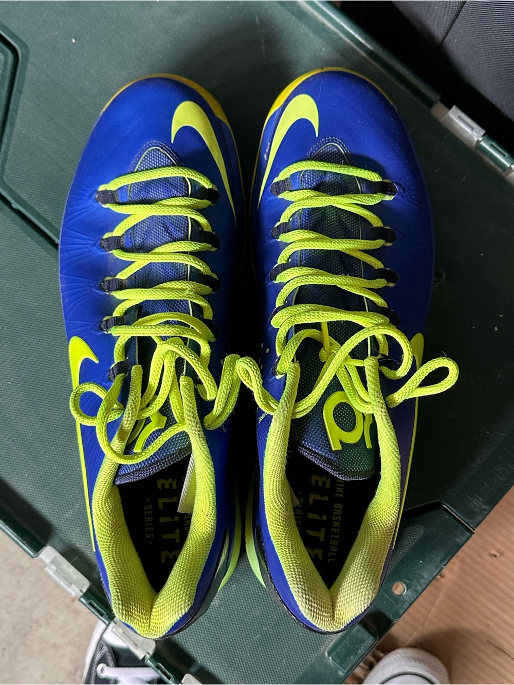 Nike Blue with Neon Yellow Basketball Sneakers